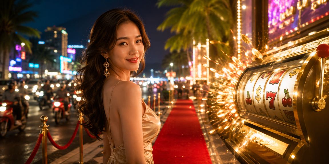 Màn hình chơi slot game tại khu chợ đêm Nha Trang